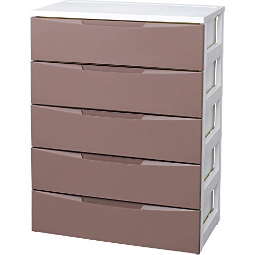 アイリスオーヤマ チェスト ルーム 5段 日本製 幅72×奥行41.5×高さ99.5cm ホワイト / ブラウン 白 プラスチック RC-725