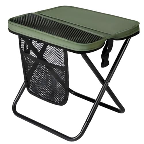 Hyunlai Taburete plegable grande para adultos, taburete portátil de camping que se convierte en bolsa bandolera, silla plegable ligera y compacta para exteriores, pesca, viajes, senderismo, eventos, 1