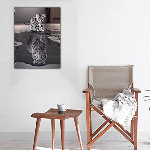 Pangoo Art Inspirational Wall Art Cat Mindset Is Everything Positive Canvas Poster Print Artwork Painting Pictures Motivational Art Quotes Office Study Wall Decor Artwork 12X16 Inch Easy To Hang #TOP1