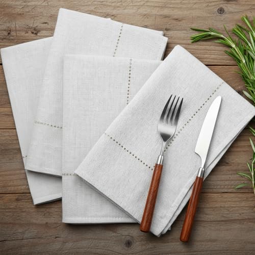 Breling 4 Pack Servilletas de Lino 20 x 20 Pulgadas Reutilizables miniatura 1