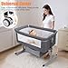 ehozirta 3 in 1 Baby Crib, Baby Cradle, Toddler Bassinet, Infant Cot, Travel Cot, with Mattress and Changing Table, Folding, Adjustable, Rocking, Portable Crib(American Grey)