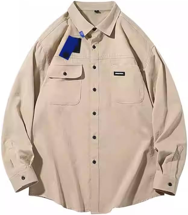 MAFSMJP Men's Shirt Lightweight Travel Fishing Hiking Long Sleeve Shirt for Men