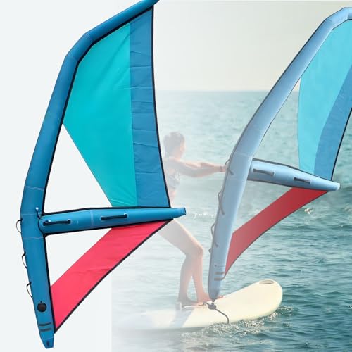 Tabla de Paddle Surf de Tela Oxford + Vela de Windsurf de PVC, Tabla de Windsurf Independiente, Vela de Windsurf Inflable Profesional para Adultos de 4,35 m × 1,88 m