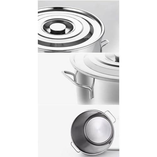 Marmite en acier inoxydable avec robinet, casserole à soupe ronde avec poignées douces au toucher, fond composite, idéale pour cuisiner et servir, capacité de 5 à 90 l