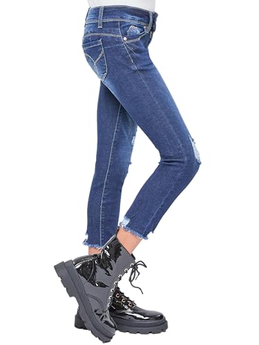 YMI Girls Wannabettafit Ankle Jeans with Dogbite Hem2