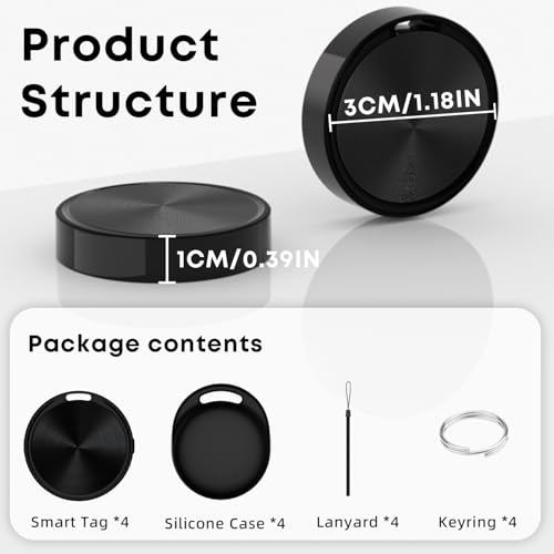 NavmmSenn Android Tracker Tag 4 Pack, Smart Tag Item Finders Compatible with Google Find Hub, Waterproof Cases, Replaceable Battery, Bluetooth Key Finder Item Locator for Luggage, Bag, Keys, Suitcase - Image 6