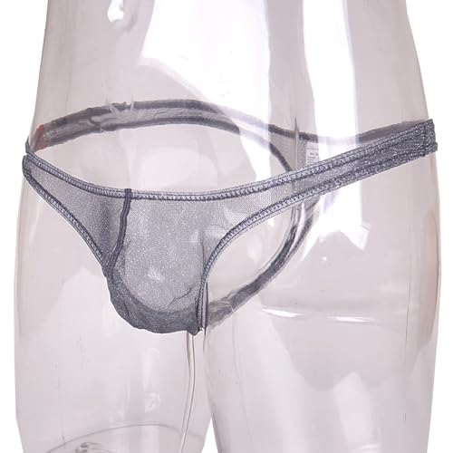 Evankin Mens Sexy Bling Mesh Thong See Through G-Strings Underwear Low Rise Briefs Bikini Wide Belt3