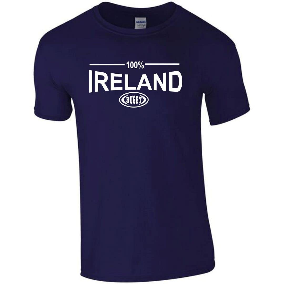 Cyclops Print Men's Navy 100% Ireland Six Nation Rugby T-Shirt Large