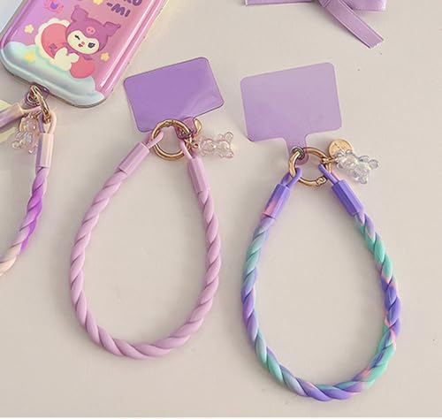 [Clapoyis] スマホストラップ 手首 シリコン おしゃれ ハンドストラップ スマホすとらつぷ 携帯ストラップ スマホリング シリコン 携帯 ストラップ おしゃれ スマホ 落下防止 可愛い 手首携帯 ハンドストラップ 可愛い スマホハンドストラップ キーリング入り 全機種対応 (パープル)