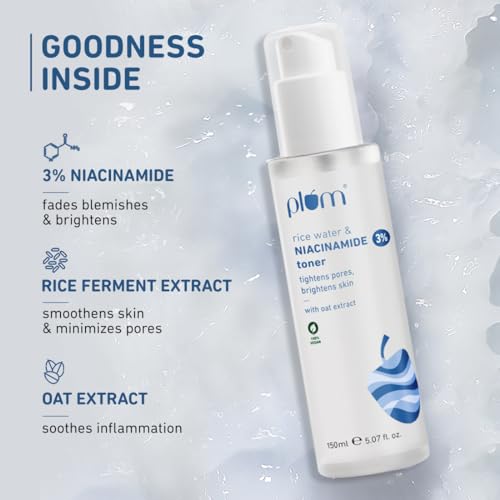 Plum 3% Niacinamide Toner with Rice Water | Vitamin B3 with Japanese Fermented Rice Water | Battles Blemishes & Acne | For Clear, Blemish-Free, Bright & Hydrated Skin | Fragrance-Free | Suits all skin types | 100% Vegan 5 Plum 3% Niacinamide Toner with Rice Water | Vitamin B3 with Japanese Fermented Rice Water | Battles Blemishes & Acne | For Clear, Blemish-Free, Bright & Hydrated Skin | Fragrance-Free | Suits all skin types | 100% Vegan - Image 5