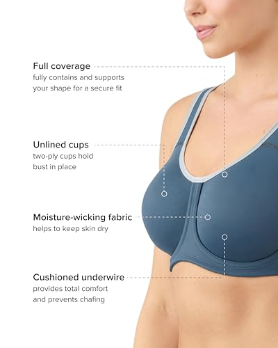 Image of Wacoal Women's Simone Sport Unlined Full Coverage Underwire Sports Bra, 855170