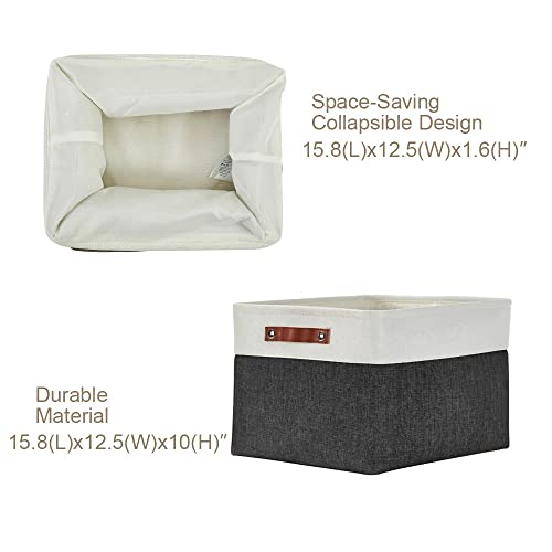 Image of DECOMOMO Foldable Storage Bin Collapsible Sturdy Cationic Fabric Storage Basket Cube W /Handles for Organizing Shelf Nursery Home Closet (Black and White, Extra Large - 15.8 x 12.5 x 10)