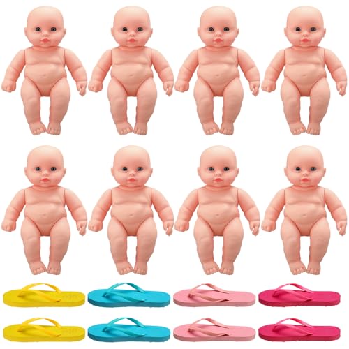 Tasdurian 16 Pcs Funny Baby Shower Chancla Game Activities Baby Shower Games How to Throw The Chancla at Their Bad Ass Doll Babies Showers Game Gender Reveal for Adults 7.7 x 4.9 Inch
