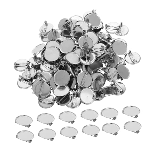 Ipetboom Versatile Brooch Pins Set Round Trays Bezel DIY Jewelry Making Supplies for Craft Projects