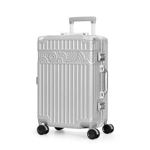 Krute Carry On Luggage 20 inch Suitcase with Wheels Aluminum Frame Zipperless Luggages Hard Shell Suitcases with PC+ABS TSA Lock 4 Metal Corner