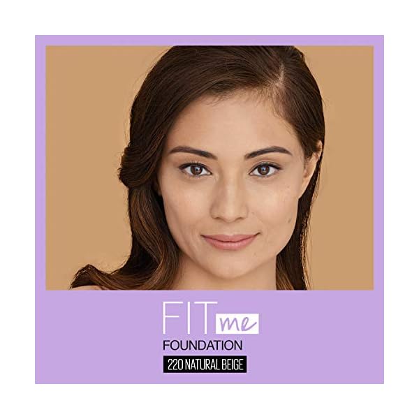 Maybelline Fit Me Dewy + Smooth Liquid Foundation Makeup, Natural Beige, 1 Count (Packaging May Vary)