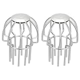 PATIKIL Gutter Guard 2 Inch, 2pcs 304 Stainless Steel Down Pipe Filter, Anti-Blocking Line Cap Drain Cover Downspout Protector for Blockage Leaves Debris