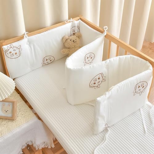 Aocase Paracolpi per Lettino, Traspirante Cuscino Paracolpis, Paracolpi Lettino Antisoffoco Paracolpi Culla Laterali Protezione Sicura e Morbida Sponda Sponde Anticaduta,No09,140×28cm