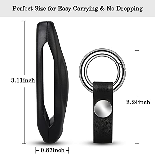 QBUC for Tesla Key Fob Cover with Keychain Compatible with Tesla Model S/3/Y Keyless Protection Case Smart Remote Accessory (Black) - Image 6