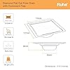 Ruhe® Diamond Exclusive Square Flat Cut Floor Drain | 304 Stainless Steel | 5 x 5 inches | Floor Drain with Cockroach Trap/Jali
