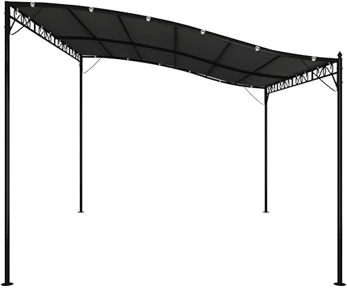Miniatura 4 de carpa, tiendas de campaña para fiestas, tienda de campaña con paredes laterales, toldo antracita 13.1'x9.8' 0.6 ozft Tela y aceroAdecuado para