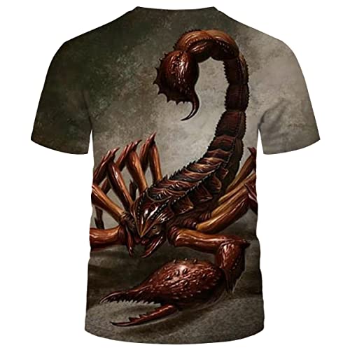 Unisex 3D Scorpion Digital Print T-Shirt Summer Casual Crew Neck Tee Shirt
