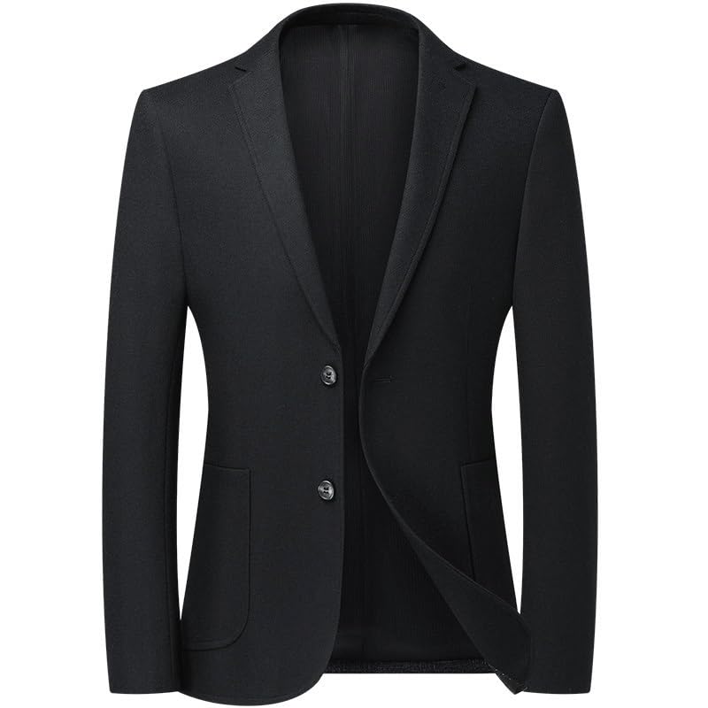 Mens Soild Black Casual Blazers Lightweight Sport Coat 2 Button Lined Suit Jacket for Daily Party Business