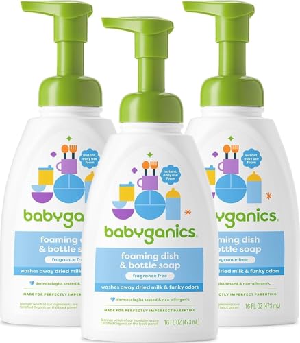 Image of Babyganics Foaming Dish Soap, Pump Bottle, Fragrance Free, 16oz, 3 Pack