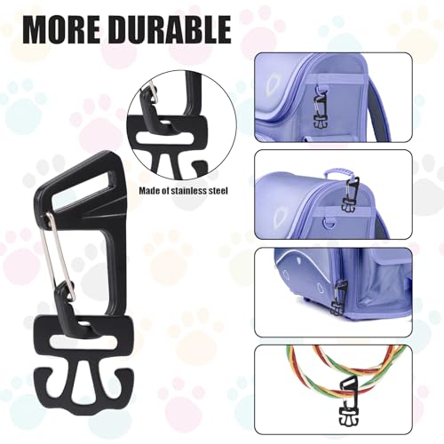 Image of PEUTIER 3 Packs 2 in 1 Dog Poop Bag Holders with Metal Used Bag Carriers, Dog Poop Bag Dispenser for Leash Large Opening Dog Walking Accessories for Easy Access to Doggie Waste Bags (Black)