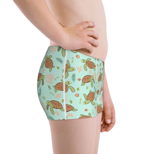 Boys' Cotton Boxer Brief Soft Underwear-Cute Sea Turtles2