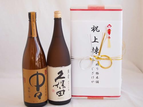 祝上棟式奉納 芋焼酎日本酒最強コンビ 金銀水引お酒2本セット 宮崎県黒木本店麦焼酎中々1800ml新潟県 朝日酒造日本酒萬寿 純米大吟醸1800ml