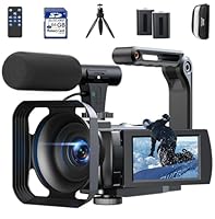 FIREFOTO Videokamera 5K Camcorder 56MP WiFi Vlogging Kamera für YouTube Digitalzoom 16X Touchscreen 3 IR Nachtsicht Video Camera mit 2 Batterien, 64GB Karte, Fernbedienung, Mikrofon