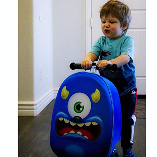 KIDDIETOTES 3-D Hardshell Ride On Suitcase Scooter for Kids - Cute Lightweight Kids Carry-On Luggage with LED Lit Wheels… - Image 7
