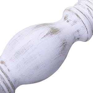 NIKKY HOME Pillar Candle Holder Set of 3 - Farmhouse Wood Candle Stand, Mantle Decor Centerpieces for Fireplace, Living or Dining Room Table, Distressed White NIKKY HOME Pillar Candle Holder Set of 3 Farmhouse Wood Candle Stand Mantle Decor Centerpieces for Fireplace Living or Dining Room Table Distressed White