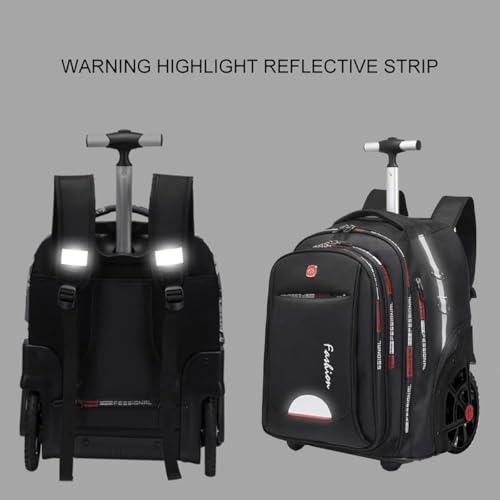 Image of Rolling Backpack for Adults, 22 Inch Backpack with Wheels for Business, College Student and Travel Commuter, Waterproof Wheeled Backpack (black)