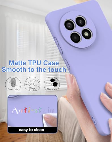 Image of DIZORO Compatible with OnePlus 13R 5G Back Cover with Upgraded Square Edges for Camera Protection Shockproof Flexible Matte Liquid Silicone Mobile Phone Case (Purple)