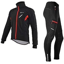 ROCKBROS Chaqueta y Pantalones Antiviento Maillot Ciclismo Impermeable Conjunto de Ropa para Deportes al Aire Libre de Otoño e Invierno para Hombre y Mujer