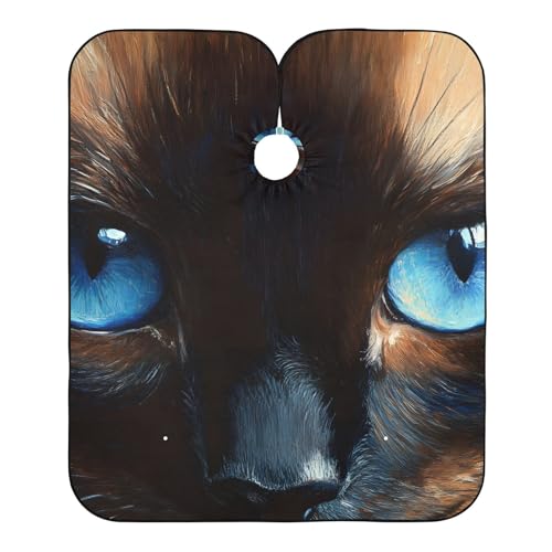 Hezely Cat Eyes Hair Dye Cape, Barber Cape for Adults,Waterproof Salon Cape,Waterproof Hairdressing Styling Hair Cutting, 65
