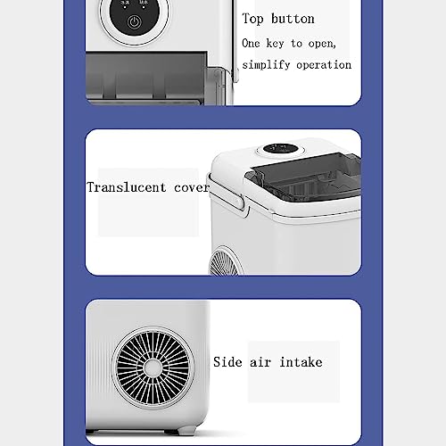 Eiswürfelmaschine für Theke, 9 Würfel in 6 bis 9 Minuten, tragbare Eiswürfelmaschine mit Selbstreinigung, Eislöffel, Maschine