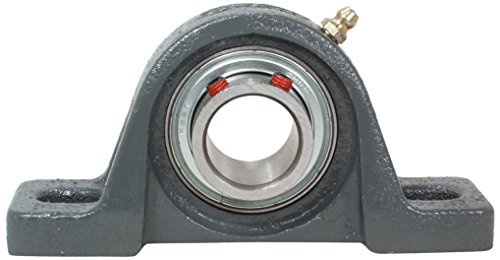 Peer Bearing FHSLP206-19G Pillow Block, Low Shaft Height, Narrow Inner Ring, Relubricable, Set Screw Locking Collar, Single Lip Seal, Cast Iron Housing, 1-3/16