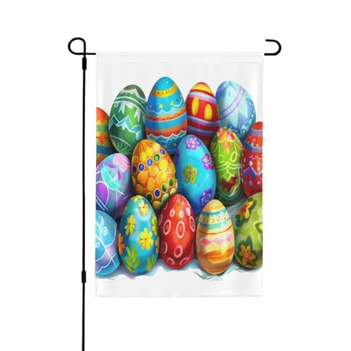 Drapeau de jardin oeufs de Pâques 71x101 cm grand format double face polyester
