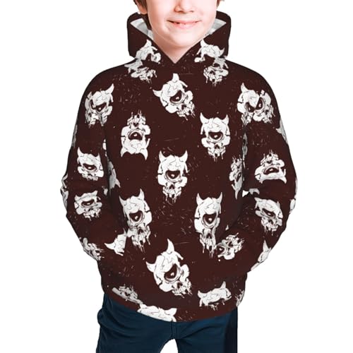 Skulls Bone Head Kids Pullover Hoodies Boys Sweatshirts Girls Athletic Clothes with Pocket2
