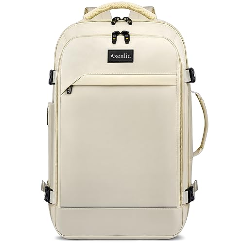 Asenlin Travel Backpack for Women Men,Flight Approved Carry On Luggage 30L Water Resistant Business Laptop Backpacks Fits TSA 15.6 Inch Computer College Weekender Outdoor Hiking-White - image 2