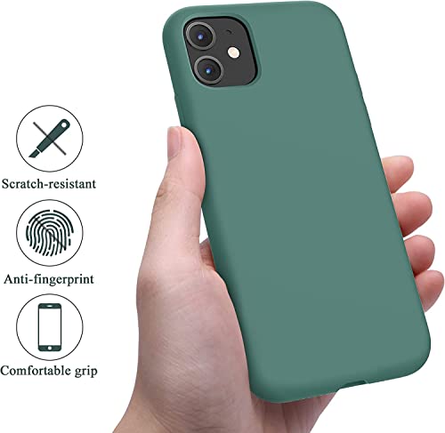 OTOFLY for iPhone 11 Case, Phone Case 11,Slim Shockproof, Anti-Fingerprint, Anti-Scratch Microfiber Lining, Protective Cover Compatible with iPhone 11 6.1 inch - Pine Green