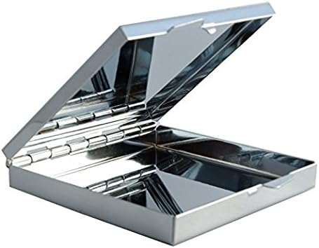 Miniatura 2 de Elegante funda de transporte de condones plateada para bolsillo, bolso o viaje, sostiene y protege discretamente dos condones