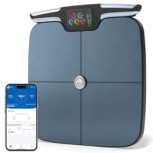 Premium Smart Digital Body Weight Scale FSA or HSA elegible - 8 Electrodes – 56+Metrics -Rechargeable- WiFi & Bluetooth - Full Body Analysis -Track Body Fat, Muscle Mass, Fat Percentage, Sleek Design