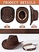 Felt Fedora Western Cowboy Hat for Women Men with Longhorn-Bull-Buckle-Belt Rolled-Up Wide Brim Brown Jazz Retro Rodeo-Cowgirl-Hats