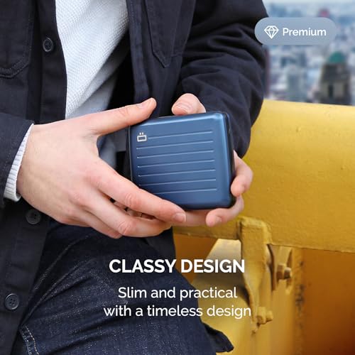 Image of OGON -DESIGNS- Aluminum wallet, Large capacity with metal lock, RFID Protection against fraud and demagnetization, Smart Case OSLO Large model