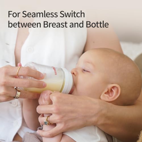 Image of Pigeon Silicone Nipple (M) with Latch-On Line, 3+ Months, 4 Counts | Natural Feel, Medium Flow