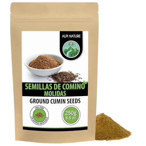 Alpi Nature Comino Molido 250g, Comino Semillas en Polvo para Cocinar y Condimentar